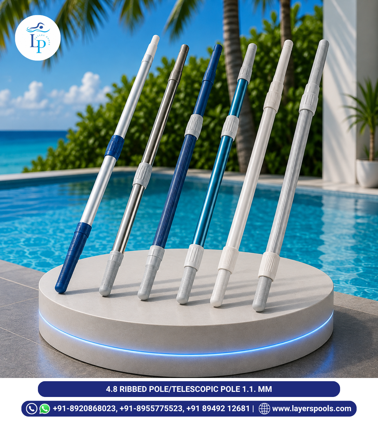 4.8m Ribbed Telescopic Pole