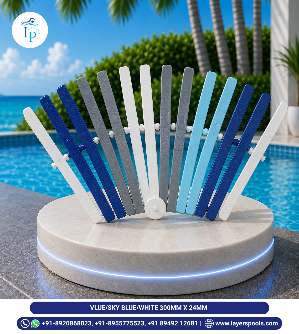 Sky Blue & White Pool Grating