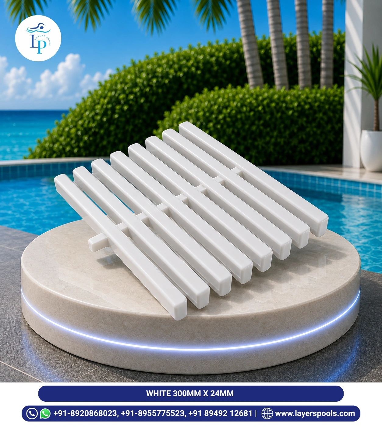 White Pool Grating