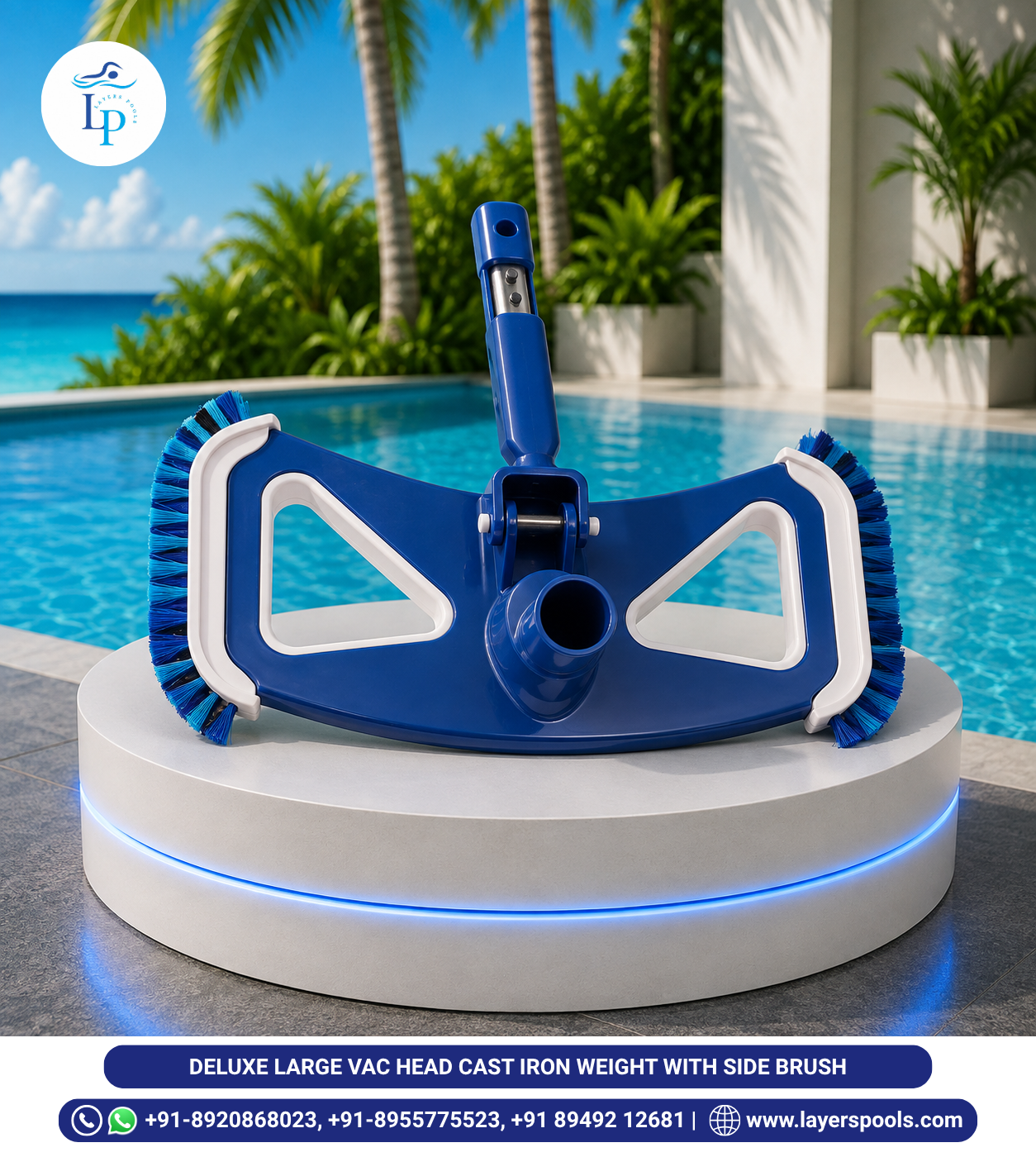 Deluxe Large Vacuum Head (Cast Iron, Side Brush)